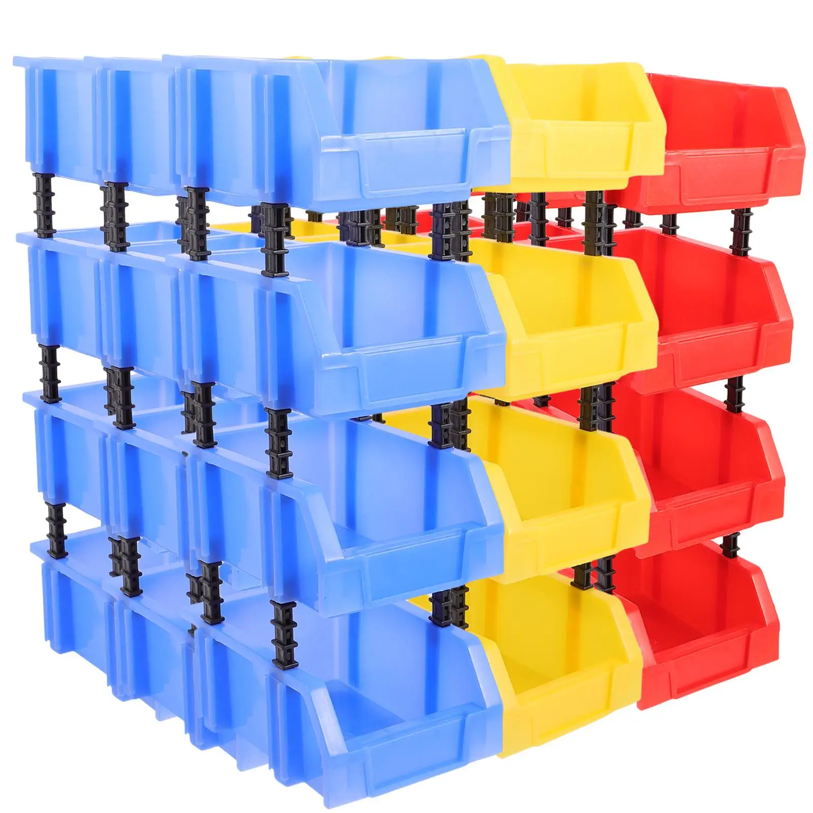 

12 Pcs Parts ganizer Durable Safe Material Lightweight Portable Reusable Stackable Bin Plastic Small Storage Shelves Craft Tool