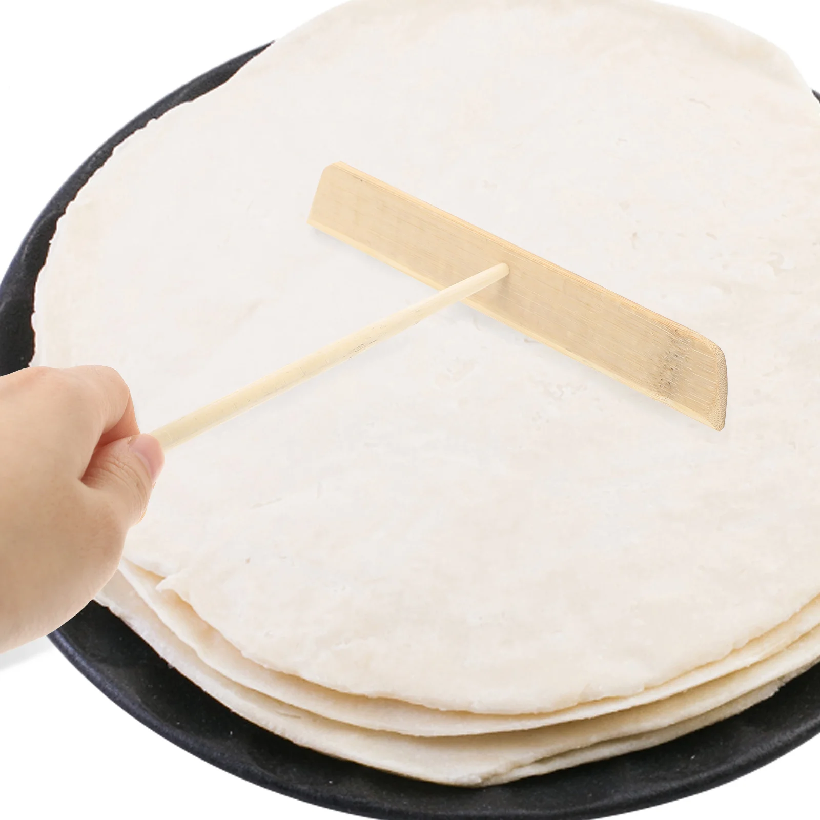

Household Crepe Tools Professional Pancake Spreader Set Stainless Steel Bamboo No Odor Easy Use Crepe Spreader