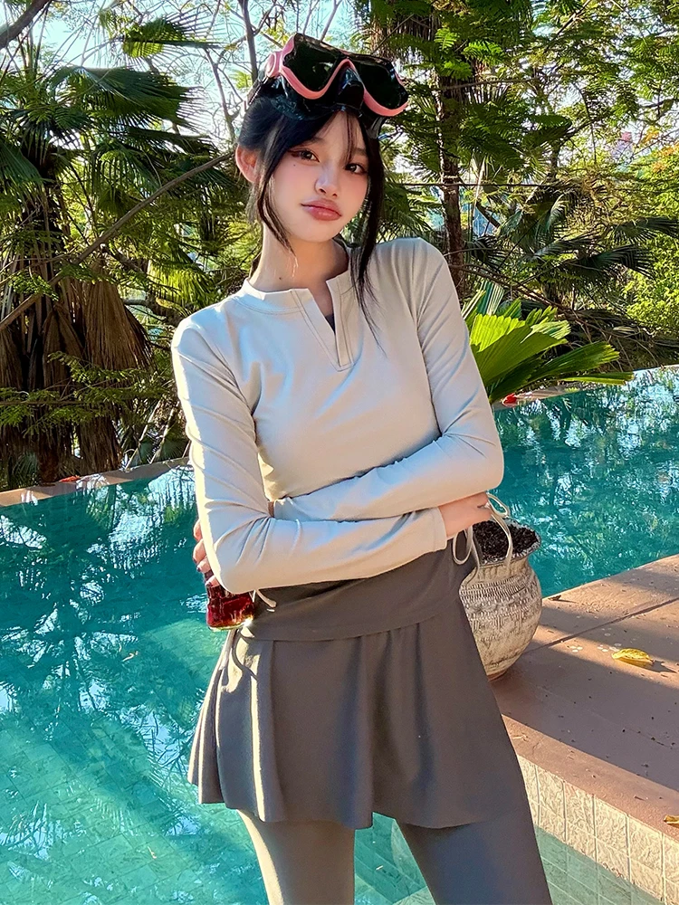 2026-new-women's-two-piece-long-sleeve-swimsuit-quick-dry-scuba-diving-suit-surfing-clothes-nylon-material-sunscreen-pants
