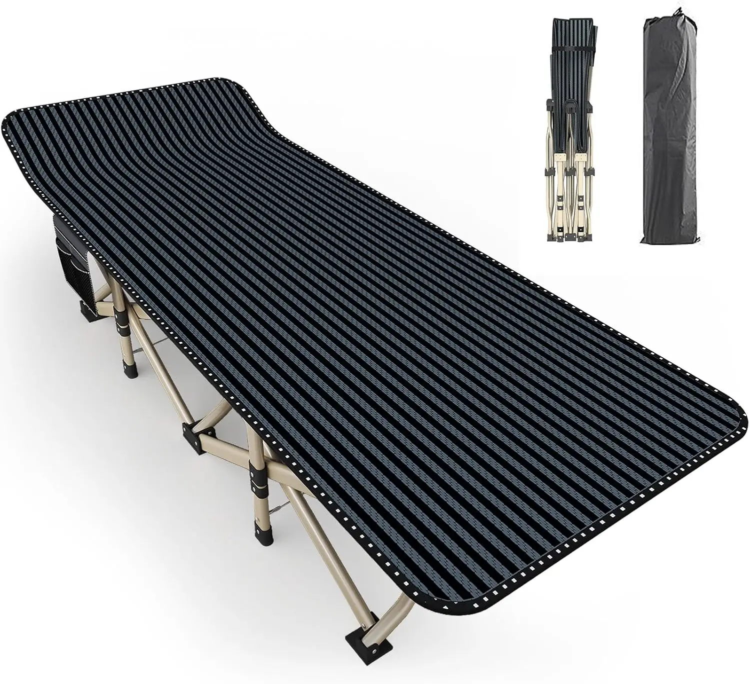 Oversized Camping Cot for Adults, Extra Wide 31.5'' Folding Bed with Carry Bag, Lightweight 500lbs Support, Portable Sleeping