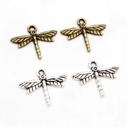 19x16mm 30pcs Antique Silver Plated Bronze Plated Dragonfly Handmade Charms Pendant:DIY for bracelet necklace