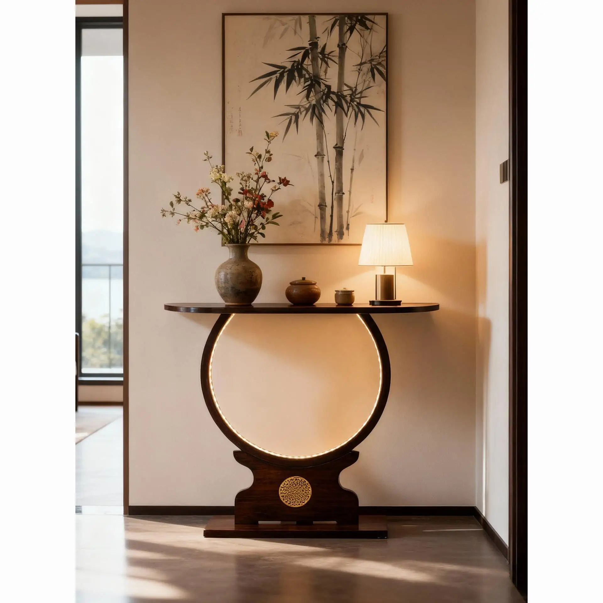 DSA new Chinese entrance table with foyer end view table against the wall narrow strip case decorative table display stand rack