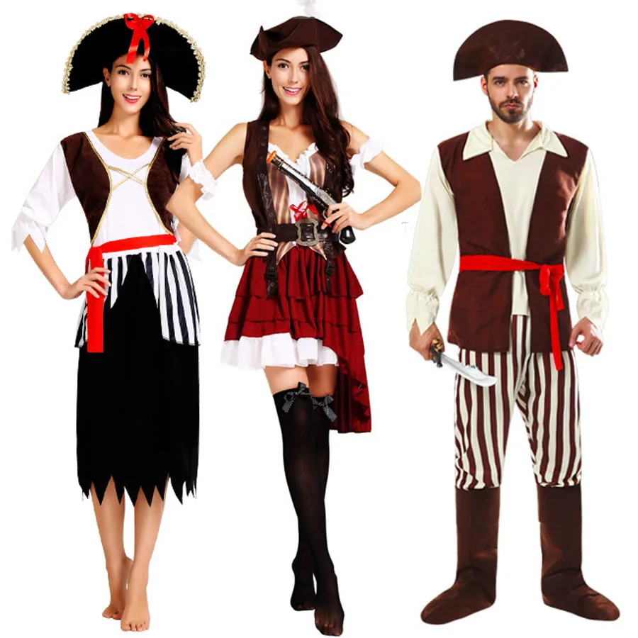 Traje pirata para homens e mulheres, roupas para adultos, festival de música, Halloween Cosplay