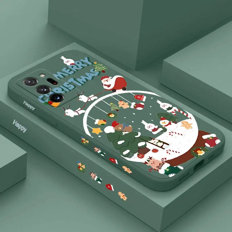 Christmas Snow Silicone Phone Case For Samsung Galaxy Note 20 20 Ultra 10 10 Plus 10 Lite 9 8 M52 M40S M51 M42 M33 M32 M14 Cover