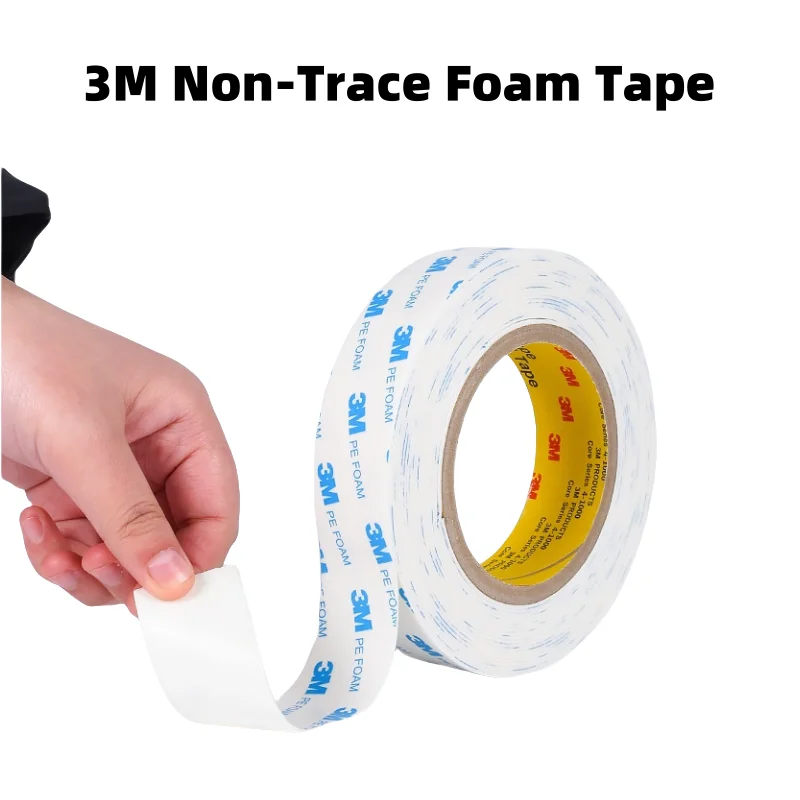 3M Non-Trace Foam Tape White Foam Double-Sided Adhesive Strong Waterproof & High Temperature Resistant Double Side Tape 10-50mm
