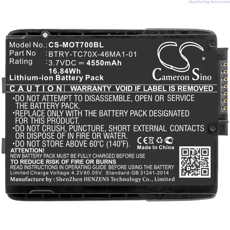 100% NEW  4550mAh Barcode Scanner Battery for Motorola TC70, TC75,TC70x,TC700,TC72,TC700H,TC700K,TC77,TC75EK,TC720L,TC75FK,