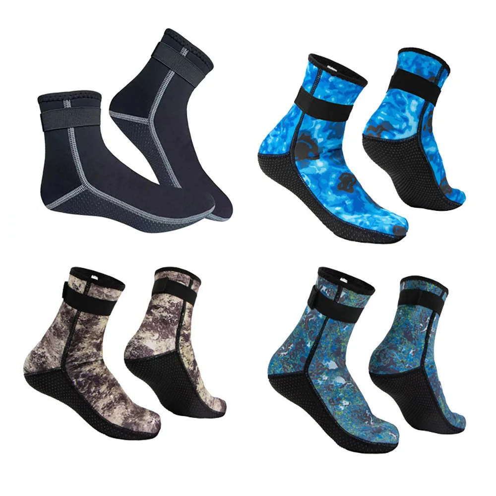 Camo Diving Socks 3mm Neoprene Beach Water Socks Thermal Wetsuit Boots Anti Slip Diving Socks for Rafting Snorkeling  Swimming