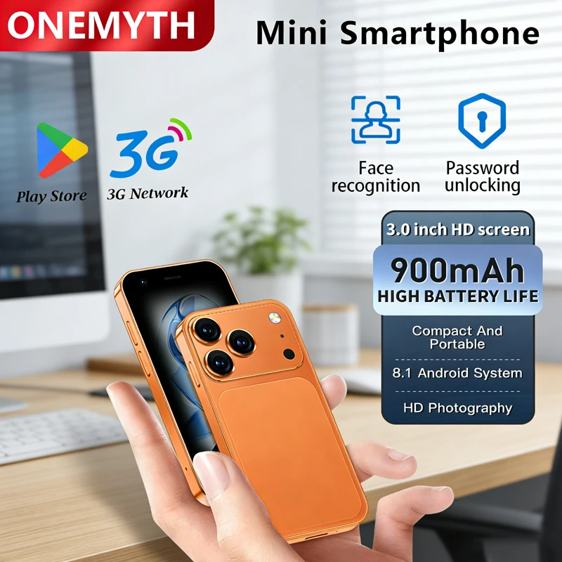 ONEMYTH A17 mini smartphone, 3.0 inches, 3G dual-SIM dual-standby, facial recognition, Android system, compact smartphone