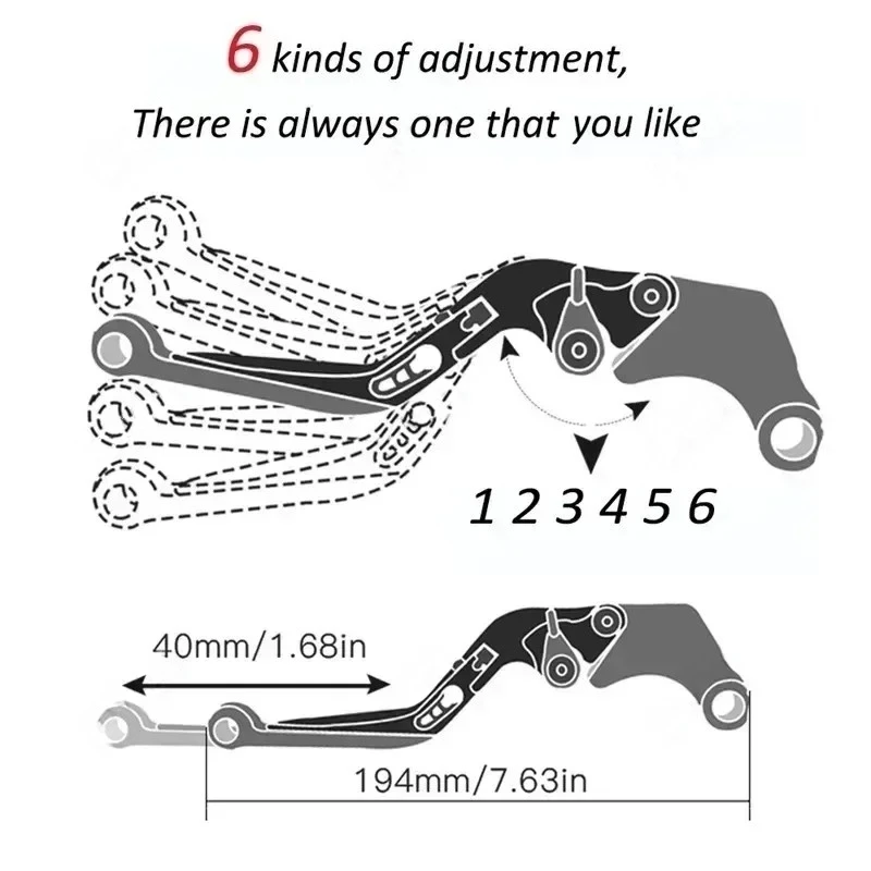 Motorcycle Adjustable Folding Brake Clutch Levers Extendable Handlebar Hand Grips Accessories for Honda 750 XADV750 2017-2019 5
