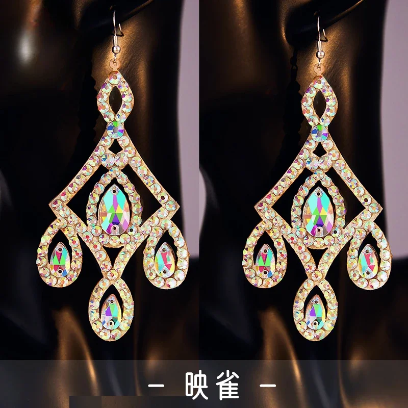 Handmade Rhinestone Belly Dancing Earrings