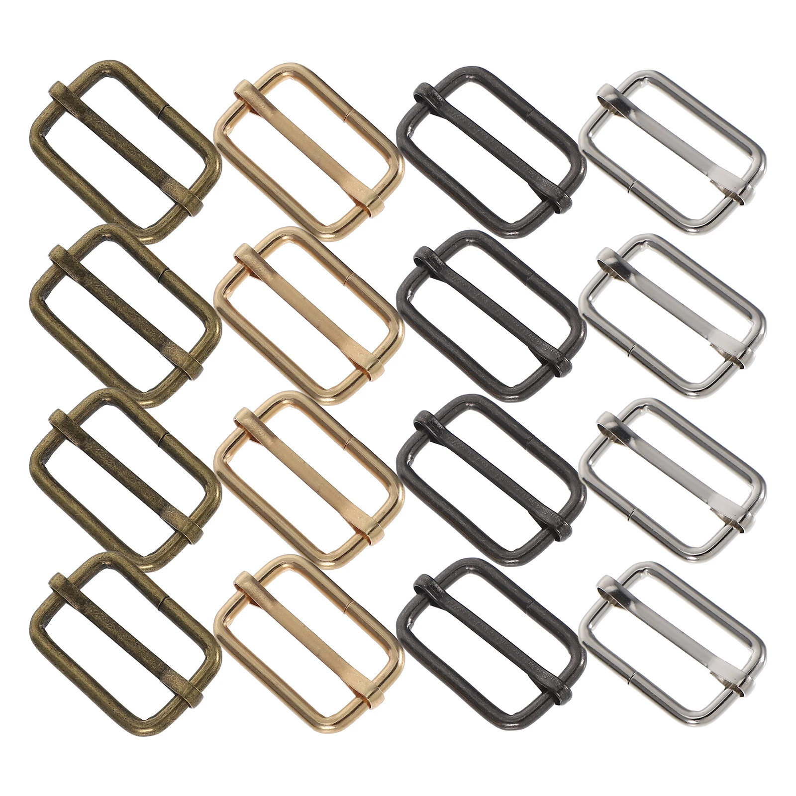 

60pcs Metal Sliding Buckle 25mm Bronze Slide Adjustable for Wallet Backpack Webbing Straps Durable Practical