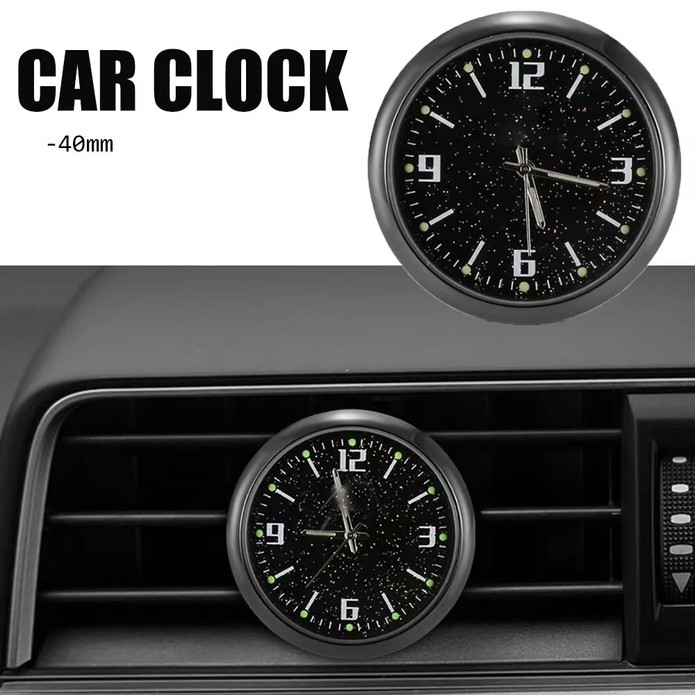 Customizable logo Mini Night Lightar Clock Automobiles Internal Stick-On Quartz Watch Car motorcycle interior accessories