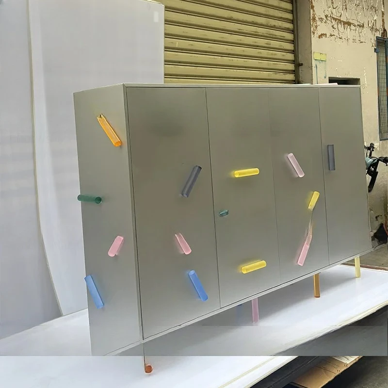 Macaron color shoe cabinet, jelly color acrylic storage cabinet, entrance cabinet, large capacity deodorant storage shoe rack