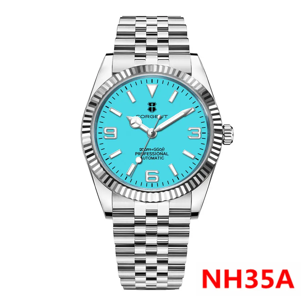 

Corgeut Men's Automatic Mechanical Watch 36mm/39mm Fluted Bezel NH35A/MIYOTA Movement 100m Waterproof Sapphire Jubilee Band