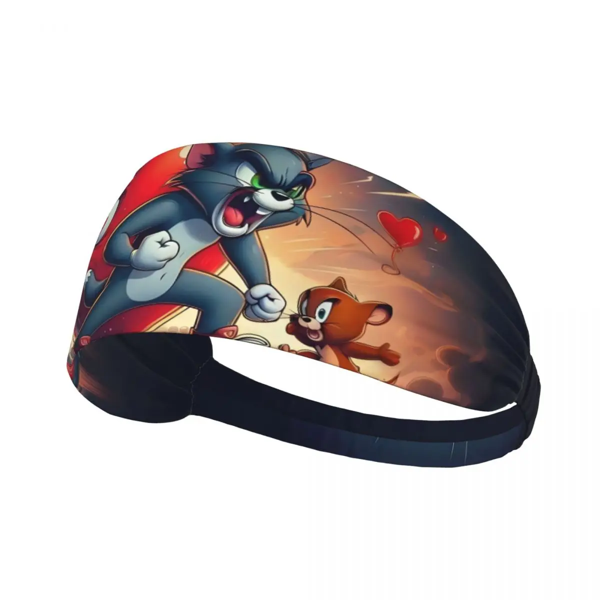 

Custom Cartoon Tom And Jerry Sweatband Men Women Moisture Wicking Anime Kawaii Sports Headband for Cycling