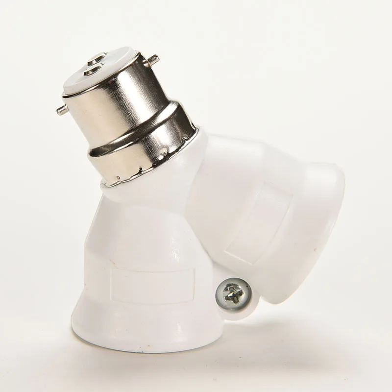 B22 To 2 X E27 Bayonet Light Bulb Lamp Converter Adapter Splitter Screw Socket