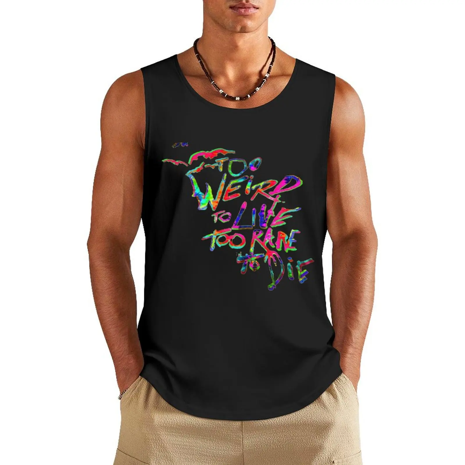 Too Weird To Live Too Rare To Die Tank Top mens gym clothes singlet for men gym men sleeveless jackets