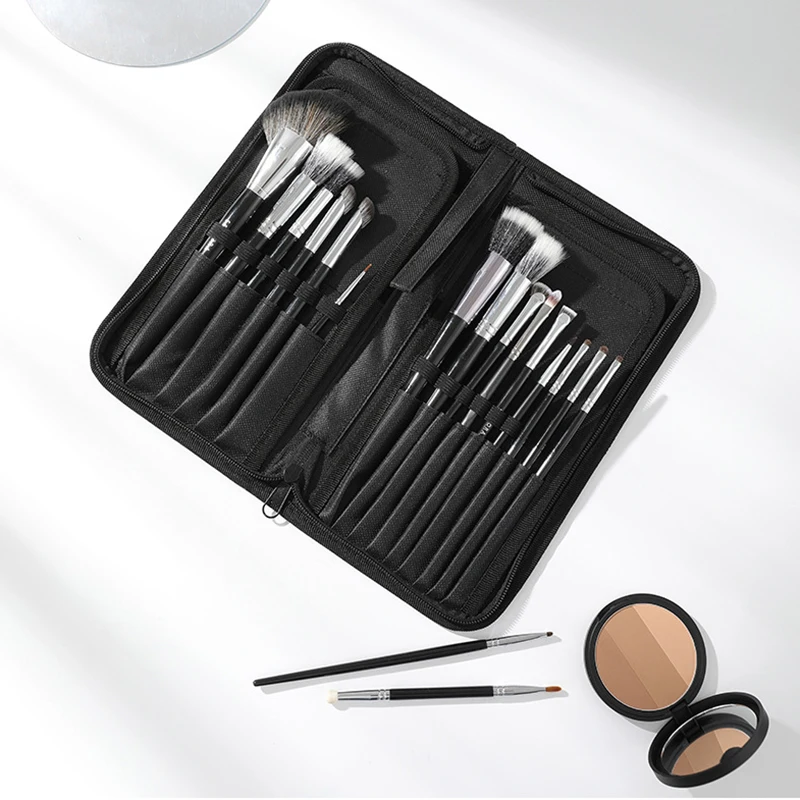 Makeup Brushes Bag Case 15-pockets Brush Holder