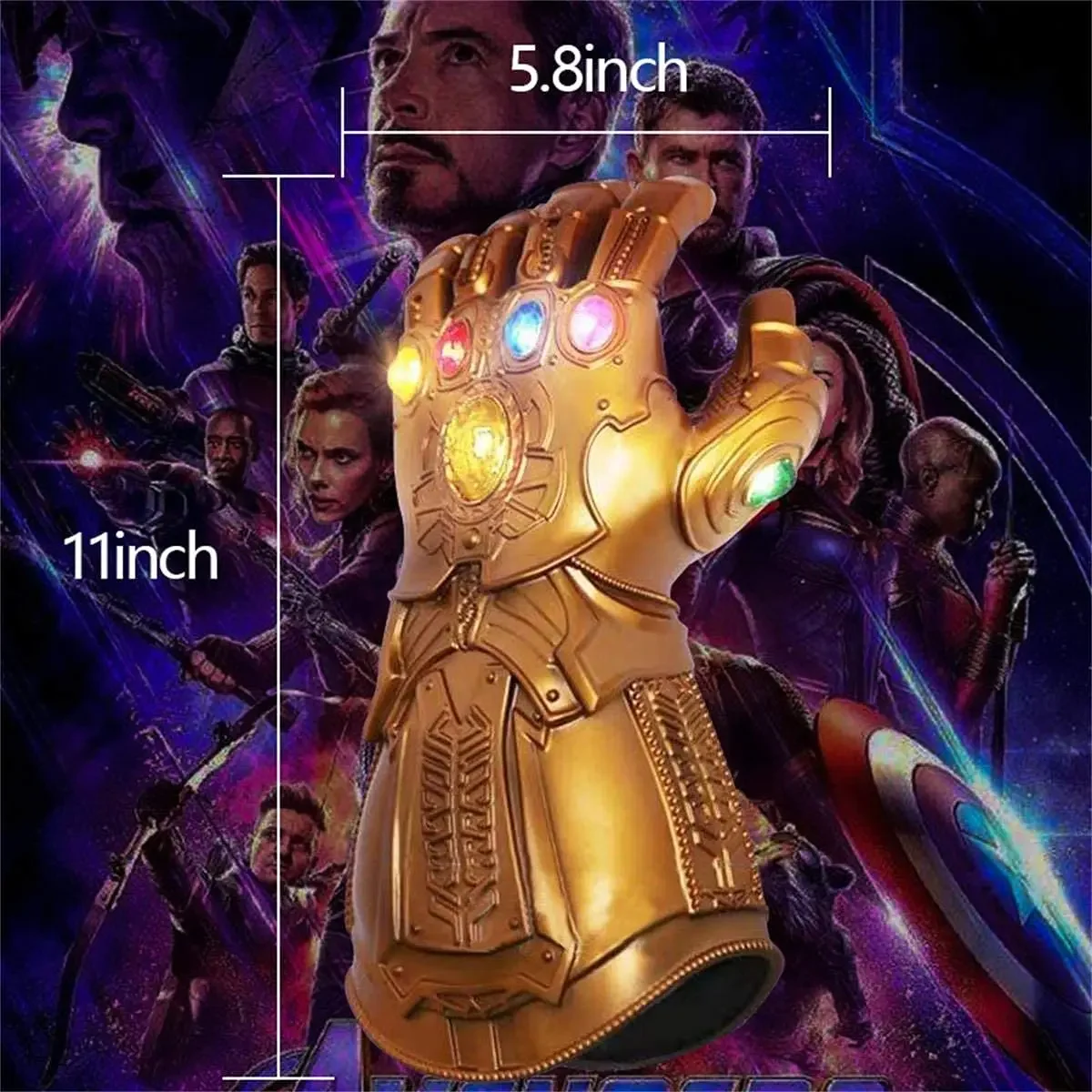Rękawice Bulex Infinity Gauntlet Light Glove Superhero Cosplay LED Dzieci Dorosły Karnawał Kostium Rekwizyty Halloween