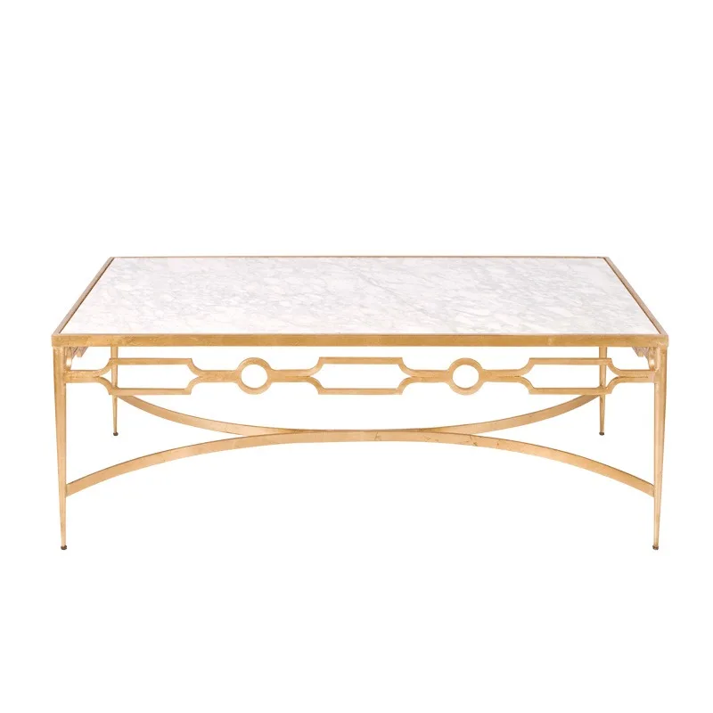 New Chinese Stainless Steel/gold Foil Coffee Table/living Room/hotel/villa/light Luxury Wrought Iron Coffee Table/American