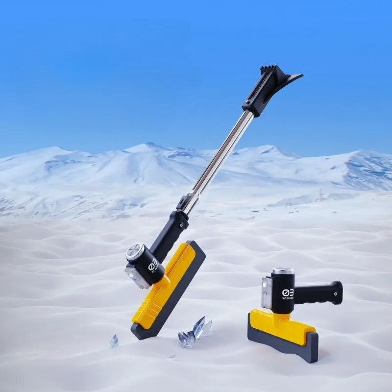 

Многофункциональная лопата для снега для автомобиля - скребок для размораживания стекла с легкой щеткой для снега, инструмент для удаления зимнего снега, портативный авто