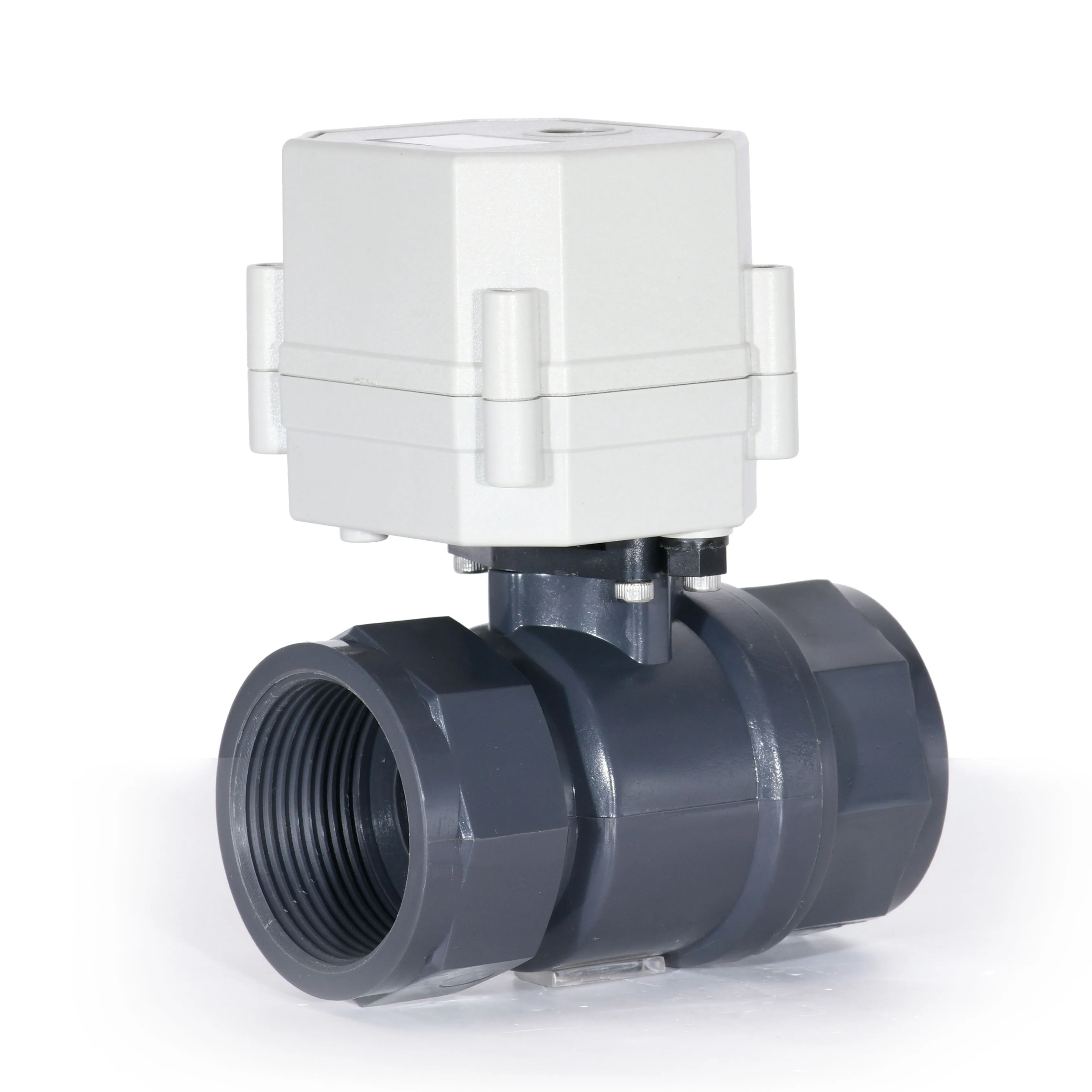 1 1/4 Inch  BSP DN32 3-wires Electric Motorized UPVC Plastic Ball Valve DC9-24V for salt water