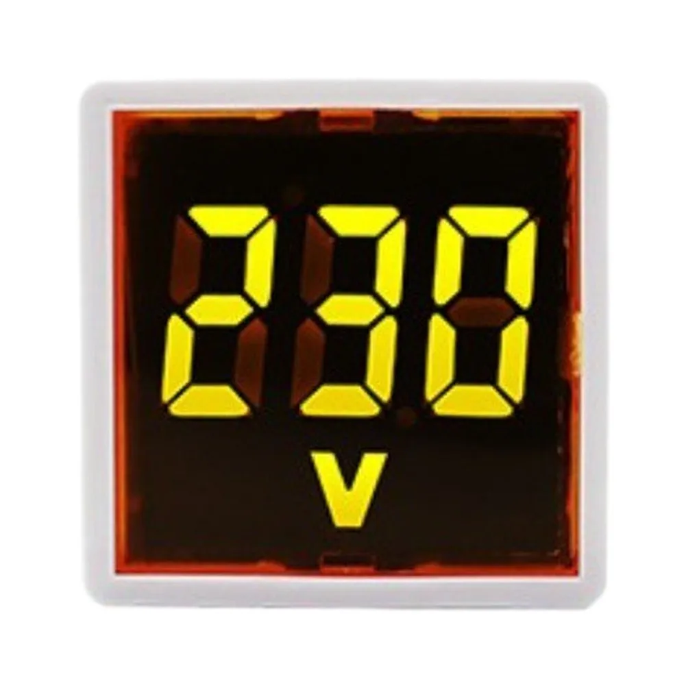AC Voltage Meter with LED Display and Square Indicator Light Wide Range 50V-500V Designed for Standard Two-Pin Power Outlets