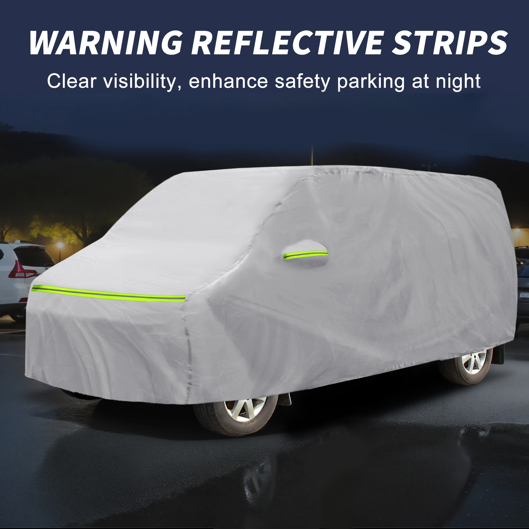 غطاء سيارة Uxcell لسيارة Toyota Alphard الألومنيوم من القطن في الهواء الطلق غطاء سيارة كامل حماية ضد الماء مع حبل مقاوم للرياح #4