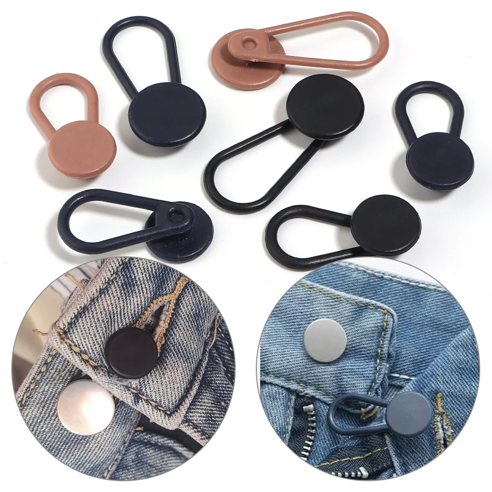 4pcs/set Flexible Waist Extender for Jeans Pants Adjustable Pants Button Expanders Unisex No-Sewing Instant Pant Waist Extenders