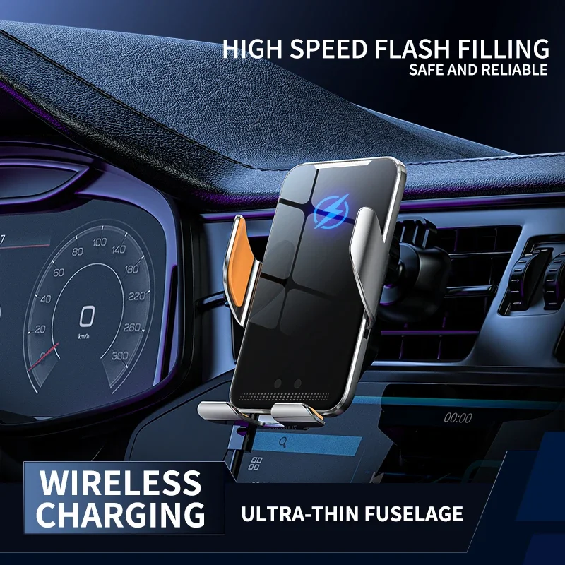 Wireless Car Charger Stand Auto Car Mount Phone Holder For iPhone 16 15 14 13 Samsung Xiaomi Infrared Induction Fast Charging image 2