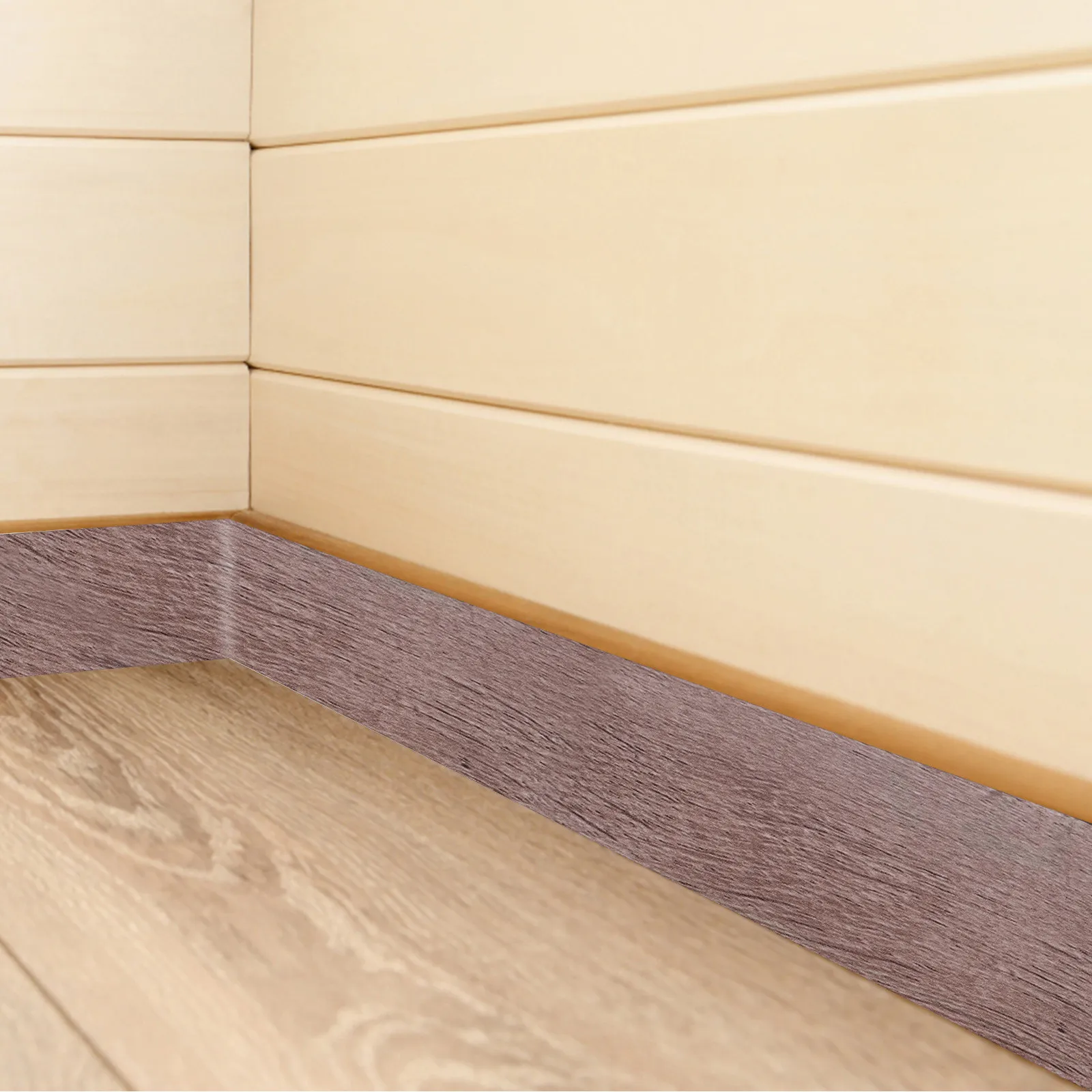 1 Roll Flexible Self-Adhesive Wood Grain Skirting Board Sticker Easy Peel and Stick for Wall Baseboard Floor Ceiling Corner