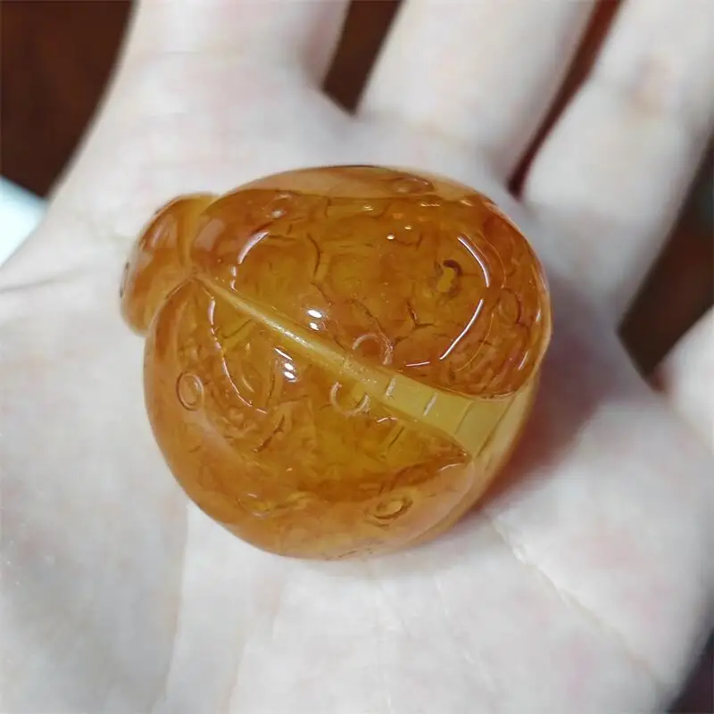 1PCS Natural Red Agate Ladybug Carving - Memnon Megalith Powerful Statue Home Room Decor Gift Unique Collectible Stone Art