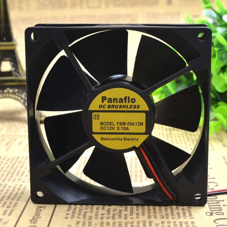 PANAFLLO 9CM FAN 9025 COOLING FAN 12V 0.18A FBM-09A12M 2WIRES