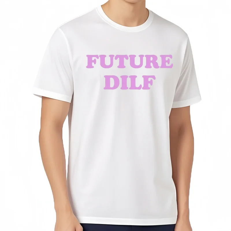 Camisetas Graficas con letters Retro DILF del future divertido، camiseta غير الرسمي a la moda para hombres y mujeres، cam