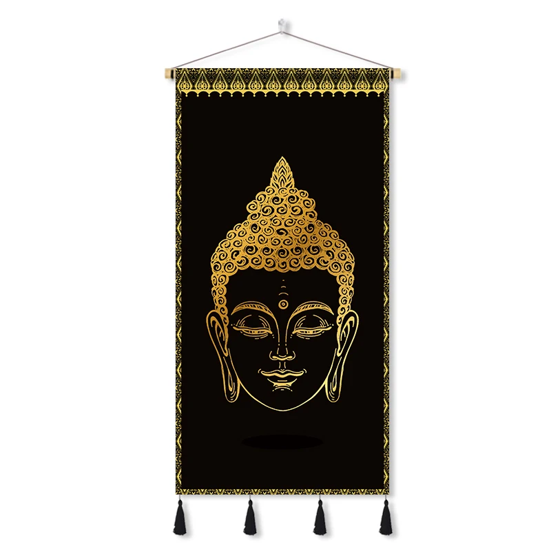 

Thai fabric decoration hanging painting Thai restaurant yoga studio people