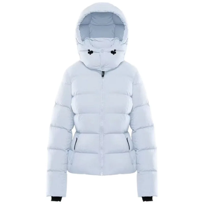 Women Autumn Winter Hooded Puffer Jacket Slim Short Coat Warm Thick Quilted Outerwear Drawstring Collar Parka
