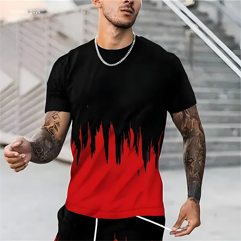 Men's Large Size Anime Graphic T-Shirt Summer Loose Short Sleeve Breathable Soft Oversized Sports Jersey Streetwear