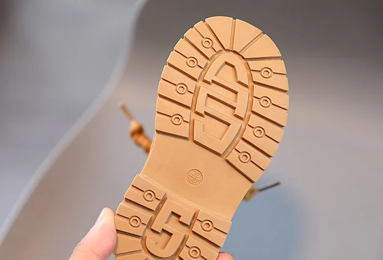 Bottes en cuir coordonnantes épaisses pour enfants, fermeture à glissière latérale, document solide, chaud, décontracté, enfants, garçons, filles,