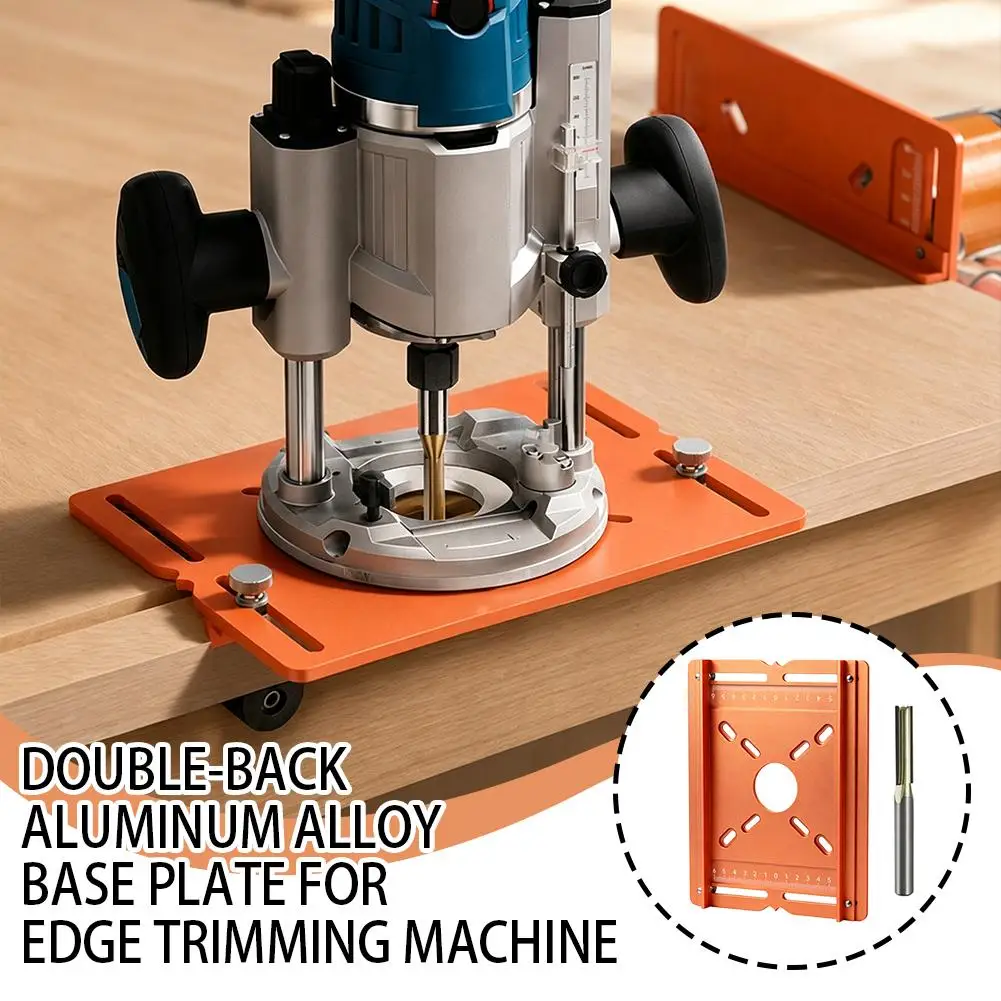 PORK Aluminum Alloy Cutting Machine Slotting Base Plate Dual Scale Woodworking Bench Grooving Trimming Router Tool