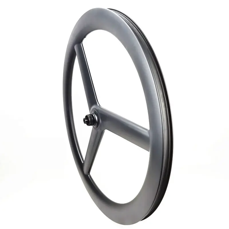 [CBRCT28] 28mm wide carbon 3 spoke wheels Tubeless 700c bicycle carbon road/track/fixed/ road Disc brake tri spoke wheels