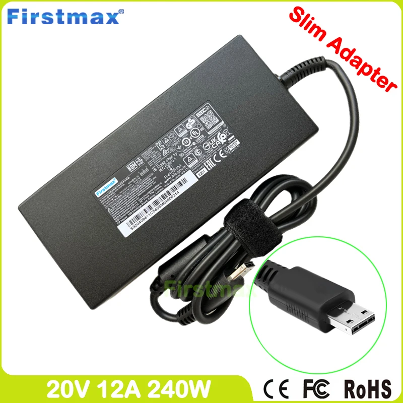 Genuine 240W charger 20V 12A for MSI Laptop Gaming AC Adapter Creator Z16 B12UHS B12UHST B12UET MS-15G1 A20-240P2A ADP-240EB D