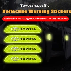 Car Door Safety Warning Reflective Mark 3D Sticker Auto Styling For Toyota Prius Avensis Rav4 Auris Yaris Cruiser Camry Highland