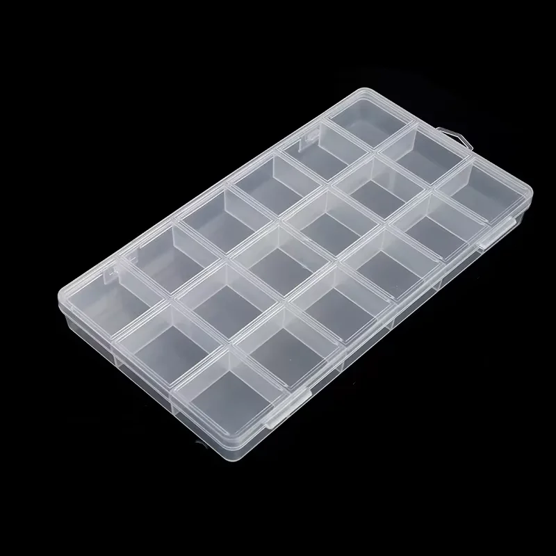 Caja Organizadora de Cuentas de Plástico Acrílico con 9/12/15/18/28 Compartimentos, Contenedor Transparente para Almacenamiento de Manualidades y Pequeños Artículos de Bricolaje