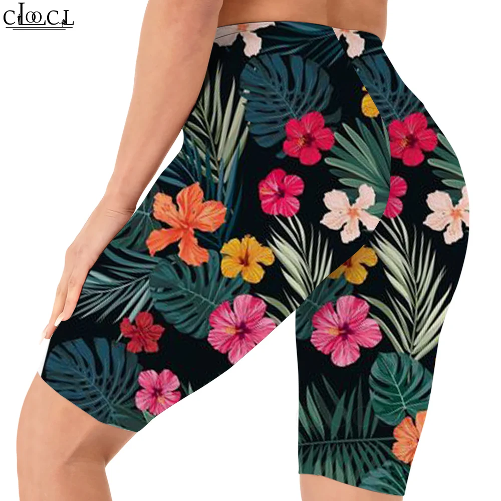 Cloocl Mooie Gebroken Bloemen Leggings 3D Patroon Gedrukt Shorts Vrouwen Sexy Gym Joggingbroek Voor Vrouwen Biker Sport Shorts