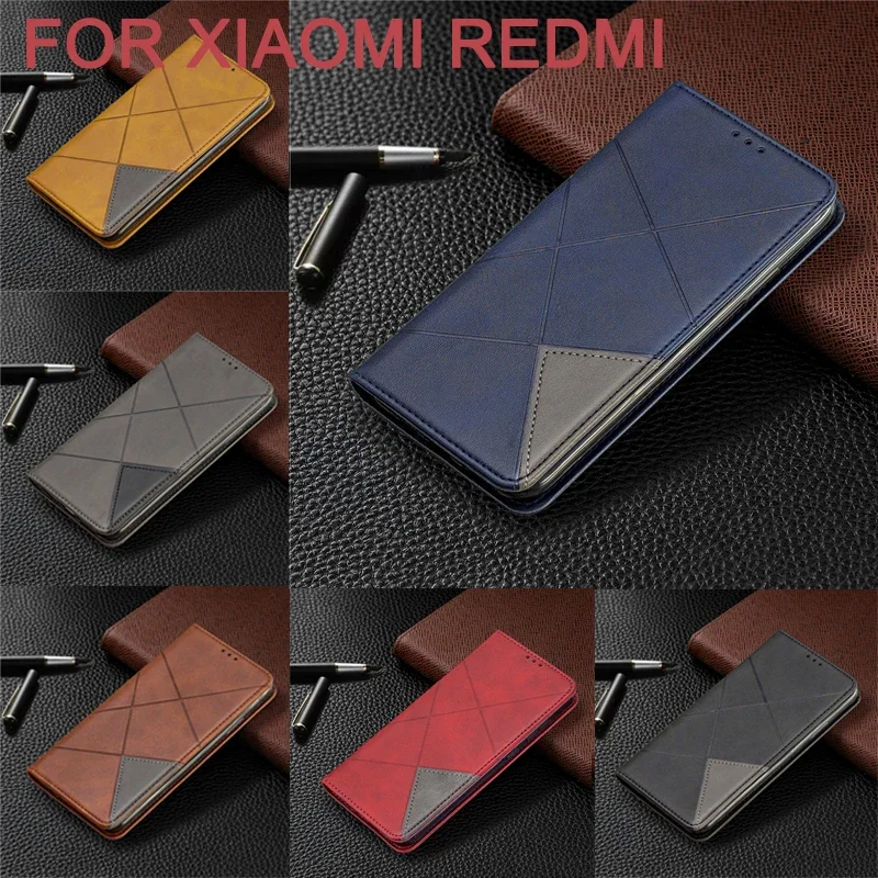 

Luxury Leather Flip Wallet Case For Xiaomi Redmi 14C 13C 12C 10C A3 Note 14 13 12 11 10 Pro 12S 11S Shockrpoof Soft Stand Cover