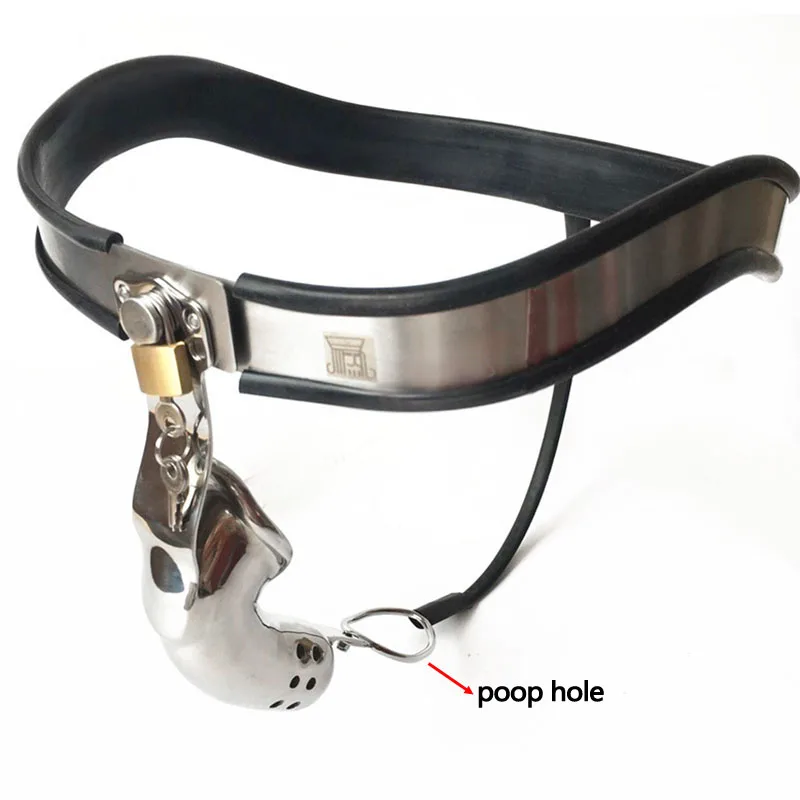 Stainless Steel Male Chastity Cage Pants Lock Device Penis Sleeves Cock Cage Cbt BDSM Bondage Sex Toys For Men Chastity Belt
