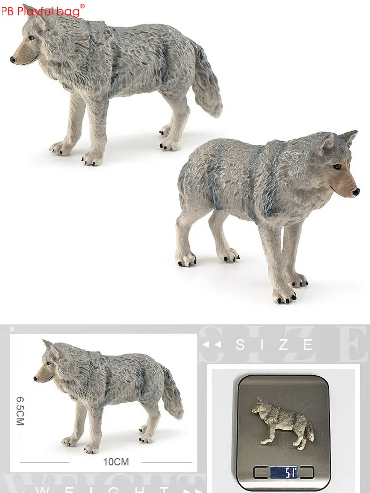 7pcs/set Simulation Wild Wolf Model Little Statue Coyote Siberian Wolf Toy Animal Figurine HG75