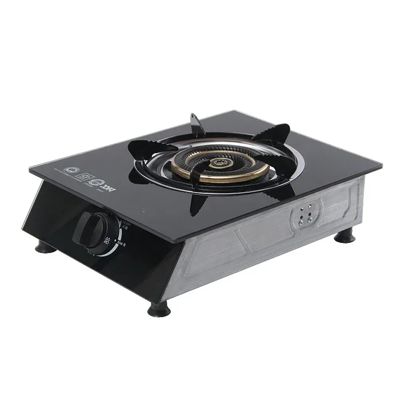 

#v Household Desktop Stainless Steel Tempered Glass Panel Gas Stove Liquefied Gas Stove Countertop Embedded Monocular Stove
