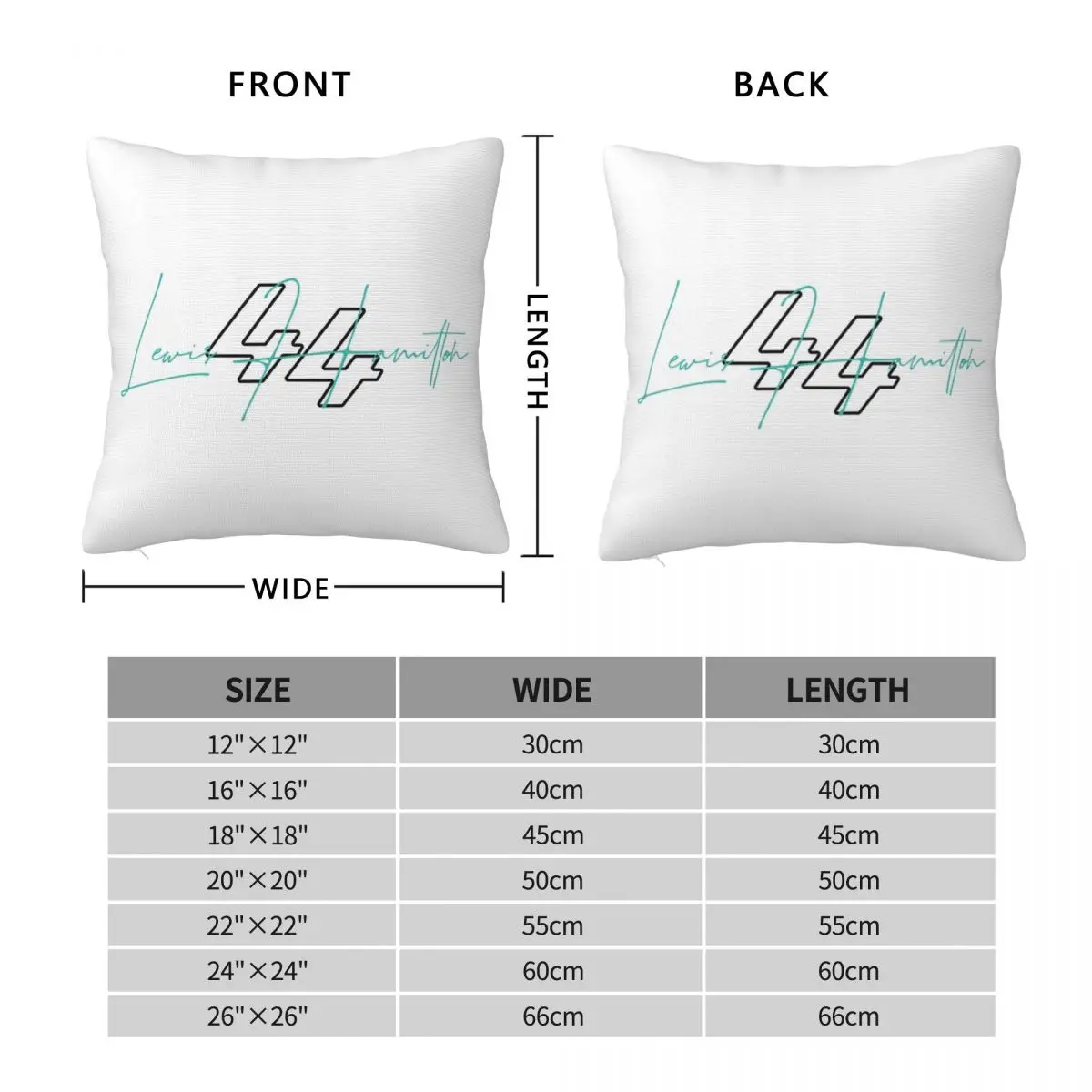 Signature F1 Drivers Lewis Hamilton Square Pillowcase Cushion Cover Pillow Case Throw Pillow Cover for Home Bedroom Car