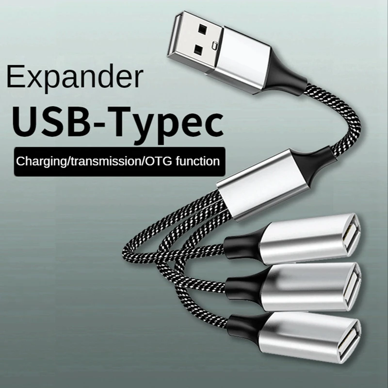 USB To USB 2.0 Triple USB Port HUB OTG Adapter Cable Hab Data Charging Convertor USB Extension Splitter